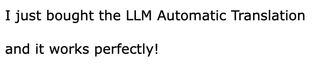User feedback about the plugin