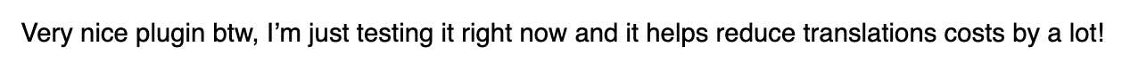 User feedback about the plugin