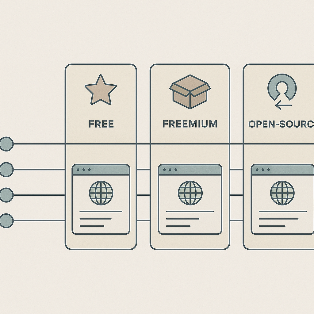 A simple comparison framework showing free vs freemium vs open-source translation plugin models and the main evaluation criteria