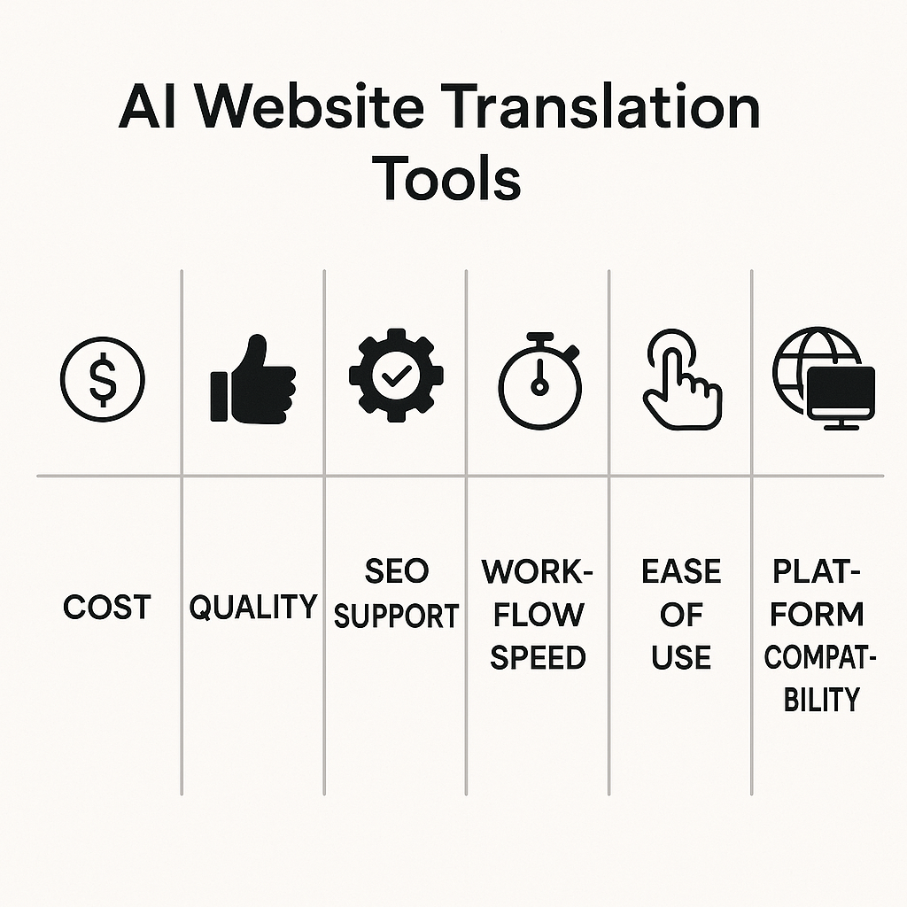 How we evaluated the best AI translation tools for small business websites